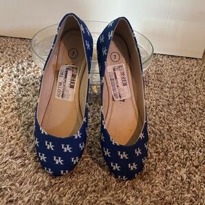 Women's Blue Patterned Flats